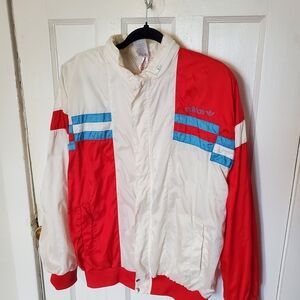 Vintage 90s adidas Trefoil Colorblock Windbreaker Jacket Red White Blue L